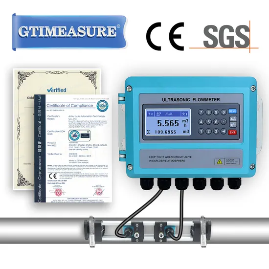 Portable Ultrasonic Transit-Time Liquid Flow Meter Ultrasonic Flowmeter Price