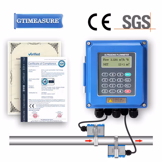Portable Ultrasonic Transit-Time Liquid Flow Meter Ultrasonic Flowmeter Price