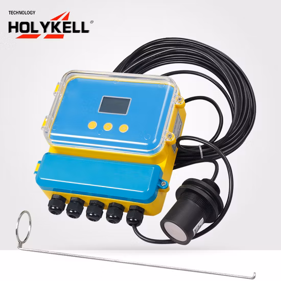 Holykell 개방형 채널 유량계 가변 면적 초음파 유량계 Medidor Flujo Ultrasonido 개방형 채널 유량 센서 DC24V 강 개방형 채널 유량계